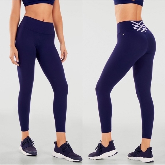 Fabletics Blue Booty Boost 7/8 Leggings sz Small - Picture 1 of 11